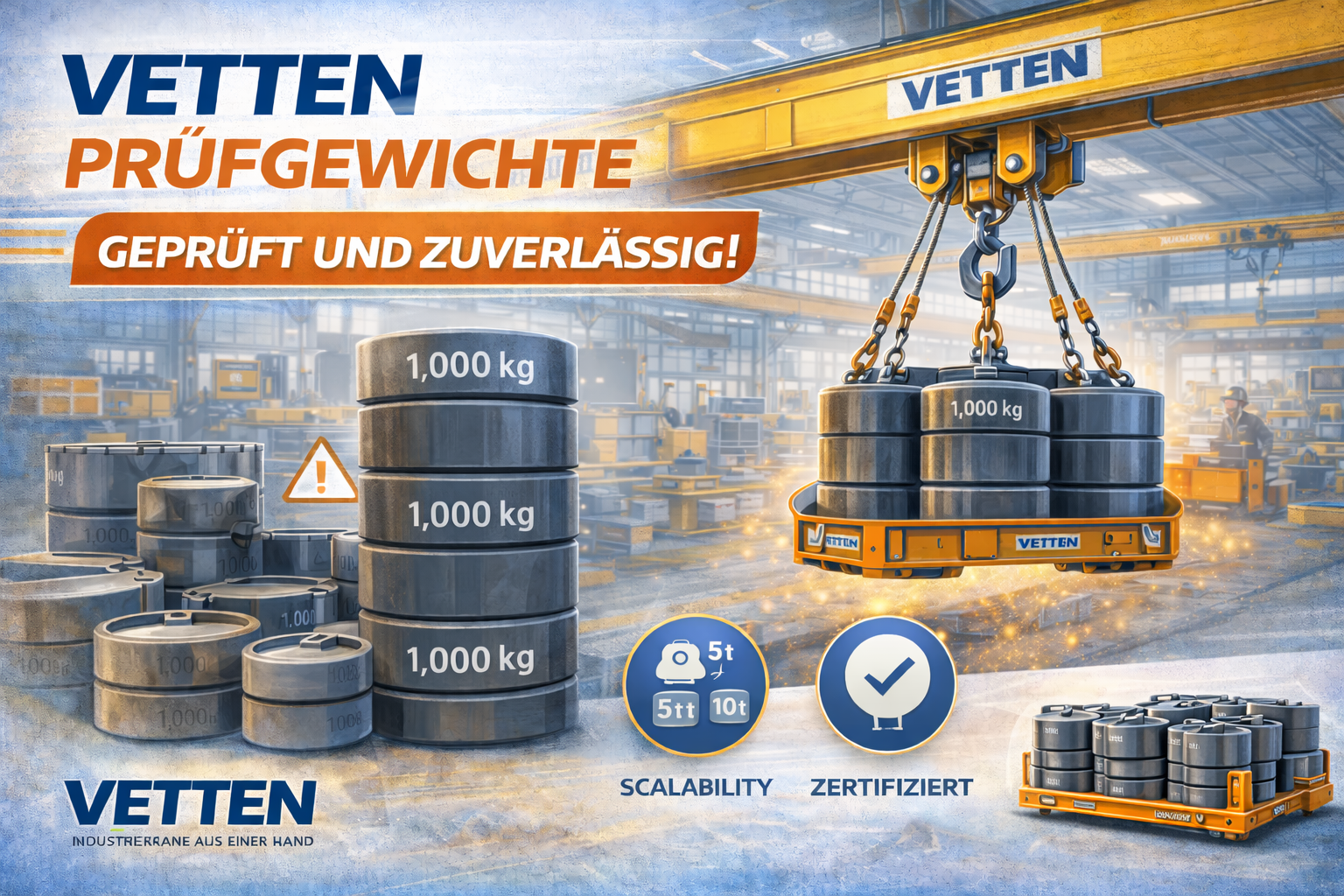 Prüfgewichte für Belastungs- und Funktionsprüfungen